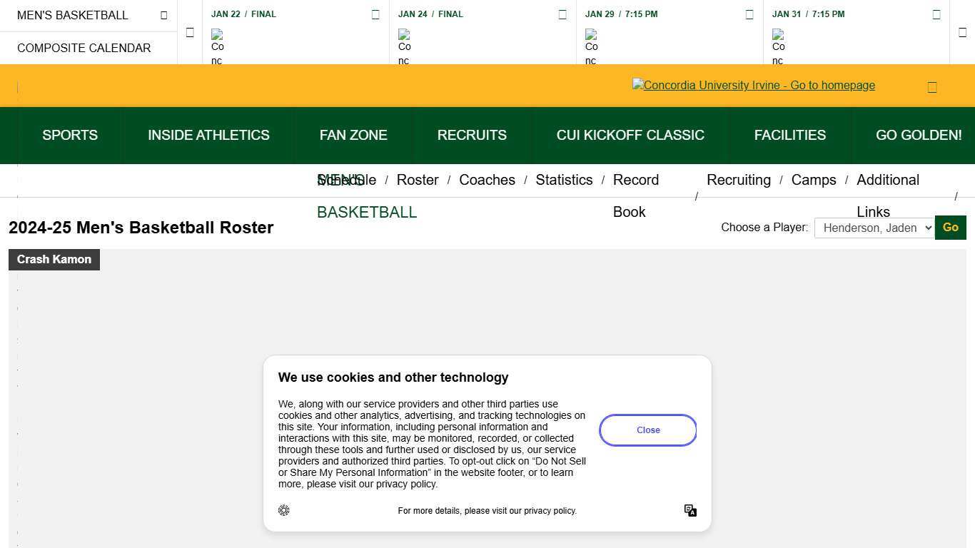 Jaden Henderson - Men's Basketball - Concordia University Irvine Athletics